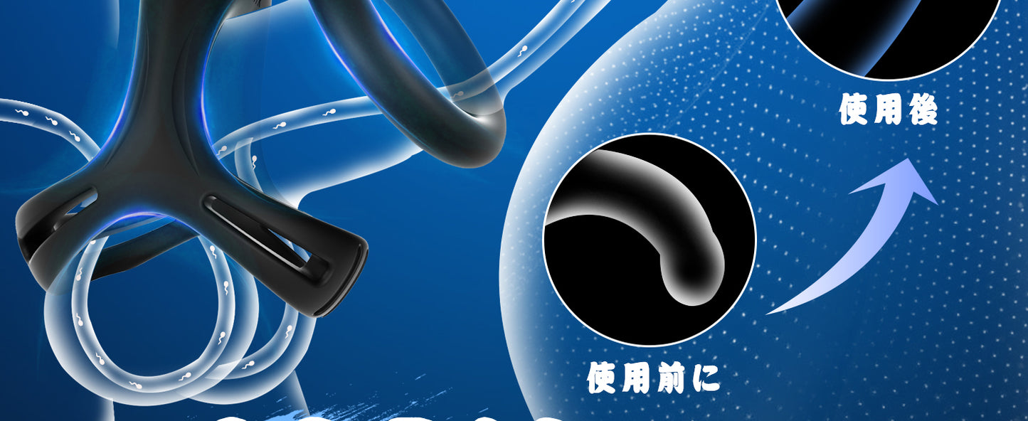 AiFox ペニスリング コックリング ペニスバイブ 10種強力振動 三角リング【竿&玉袋＆根元ロック】締め付け感 ペニス刺激 高弾力 通気性 男性向け カップル神器 シリコン製 防水 USB充電式 大人のおもちゃ アダルトグッズ  [アダルト]
