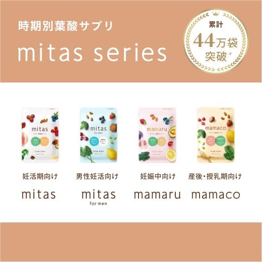 【公式】男性用妊活サプリ ミタスフォーメン - mitas for menマカ 亜鉛 コエンザイムQ10 アスタキサンチン ビタミンC ビタミンE リコピン トンカットアリ セレン 葉酸 監修 (1袋（1か月分）)