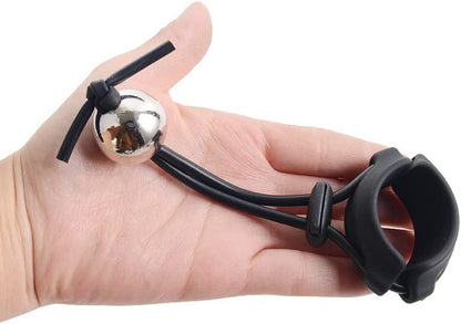 Tsukitoy ペニスリング 男性用コックリング ペニス 金属 ぶら下げビーズ付きペニス牽引器 ぺニス拘束具 多種用途 初心者 日常着可 調整式 -25mm||3ビーズ  [アダルト]