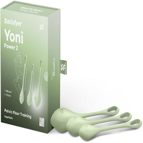サティスファイヤー ヨニパワー2 ライトグリーン/Satisfyer Yoni Power 2 Light Green 膣トレボール 3個セット 骨盤底筋トレーニング 膣トレ 3段階の重さでステップアップ シリコン製 尿漏れ 膣 緩み 産後 更年期 子宮脱 筋トレ フェムテック フェムケア セクシャルウェルネス ゲイシャボール  [アダルト]