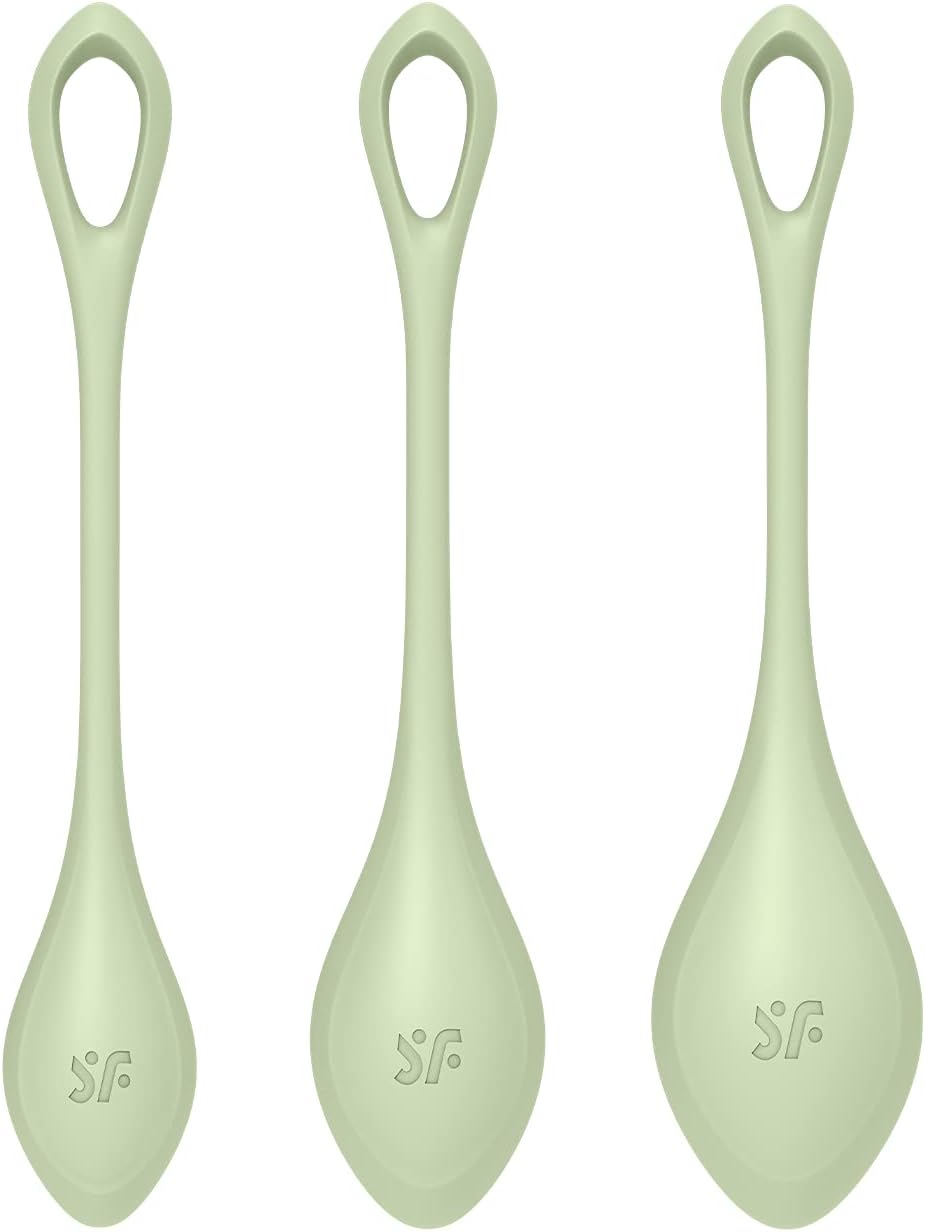 サティスファイヤー ヨニパワー2 ライトグリーン/Satisfyer Yoni Power 2 Light Green 膣トレボール 3個セット 骨盤底筋トレーニング 膣トレ 3段階の重さでステップアップ シリコン製 尿漏れ 膣 緩み 産後 更年期 子宮脱 筋トレ フェムテック フェムケア セクシャルウェルネス ゲイシャボール  [アダルト]