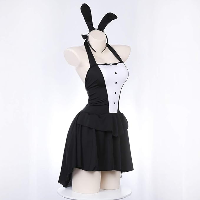 [SENMHS] バニーガール コスプレセクシー うさぎ コスチューム レオタード 仮装 ハイレグ 大胆 ランジェリー うさ耳 カチューシャ パーティー クリスマス イベント ハロウィン 撮影 (黒長さ バニー)