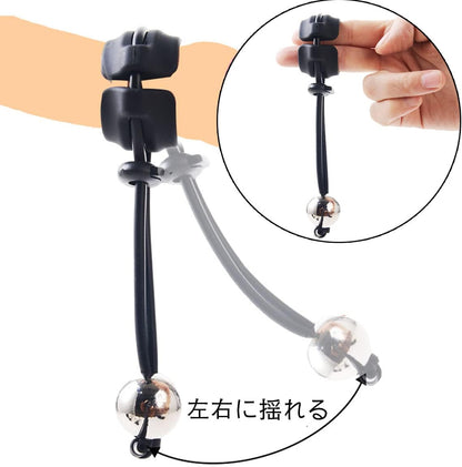 Tsukitoy ペニスリング 男性用コックリング ペニス 金属 ぶら下げビーズ付きペニス牽引器 ぺニス拘束具 多種用途 初心者 日常着可 調整式 -25mm||3ビーズ  [アダルト]