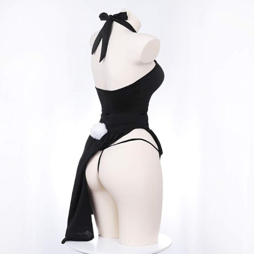[SENMHS] バニーガール コスプレセクシー うさぎ コスチューム レオタード 仮装 ハイレグ 大胆 ランジェリー うさ耳 カチューシャ パーティー クリスマス イベント ハロウィン 撮影 (黒長さ バニー)