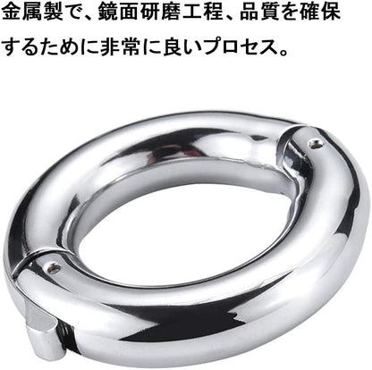 コックリング ペニスリング 金属 5種類のサイズが調整可能 歯車付きのペにスリング 男性用 アダルトグッズ (L)  [アダルト] ブランド: Tibemi
