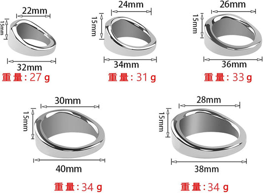 ペニスリング 男性用 ペニすリング cock ring ボンテージ 拘束リング ボール ストレッチャー 304金属 ステンレス鋼 コックペンダント ウェイト トレーニング 男性の貞操デバイS(22mm）  [アダルト]