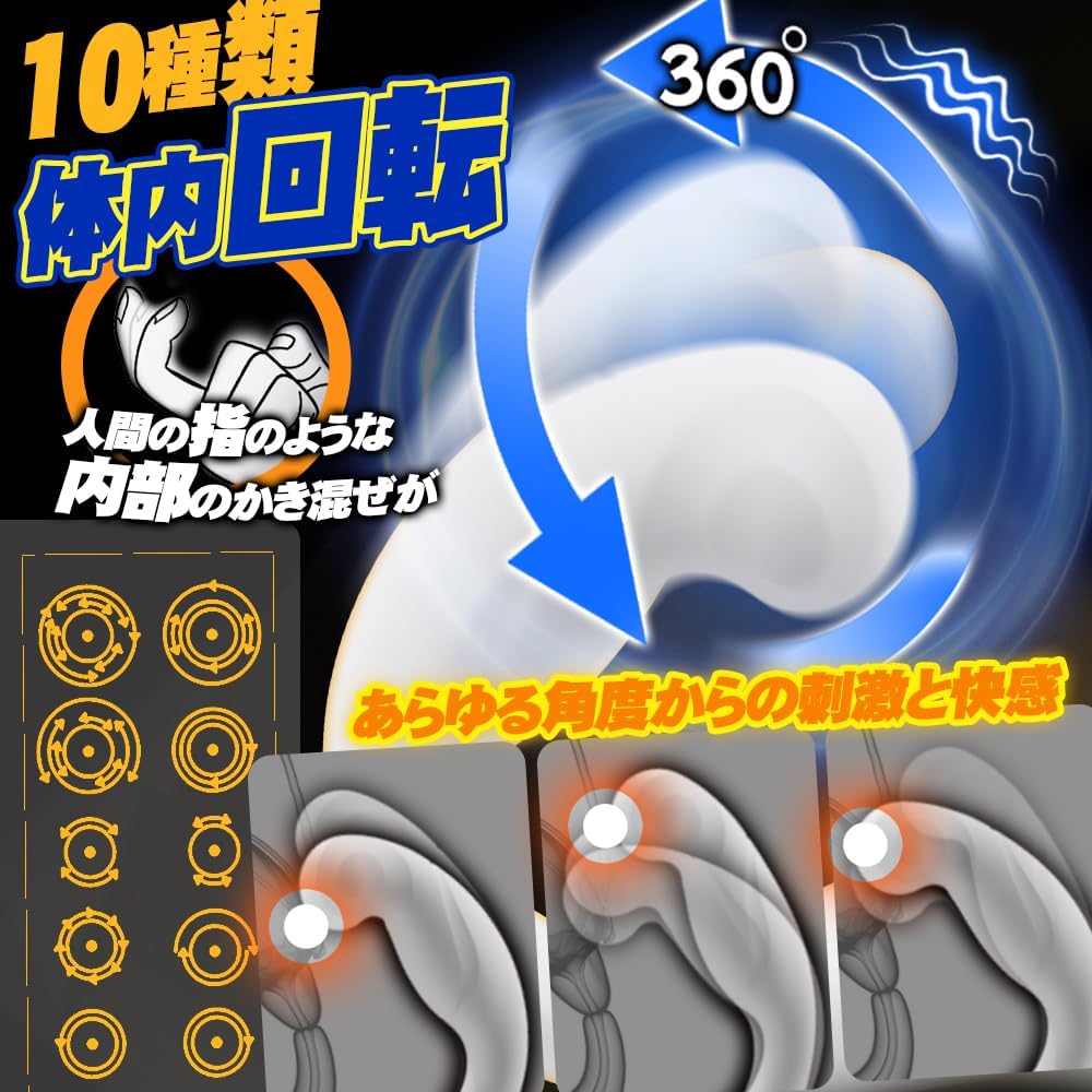 【強烈な圧迫＆振動！】アナルバイブ アナル ディルド 男性 前立腺 【10種類叩く＆360°体内回転＋10種類振動】 アナルプラグ アナルグッズ あなるバイブ 前立腺 男性用 初心者 アナル開発 4点同時責め メスイキ 開発 グッズ アナルプラグ ア-ナル アダルトグッズ 男-性用 大人のおもちゃ 男 リモコン付き 大人のおもちゃ  [アダルト]