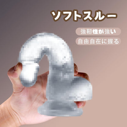 ディルド 透明【二代目】ディルド 現役AV女優も絶賛【全長21.5cm 深さ15cm 太さ3.8cm】 使いやすいから初心者 柔らかい外層 超強力吸盤 肉眼で見える安全な素材 超柔軟 男女兼用 手動式  [アダルト]