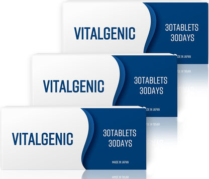 クリニック共同開発】 VITALGENIC 8種の特許成分配合 亜鉛 マカ シトルリン アルギニン トンカットアリ 32種の成分配合 栄養機能食品 国内生産 30錠入り3個セット