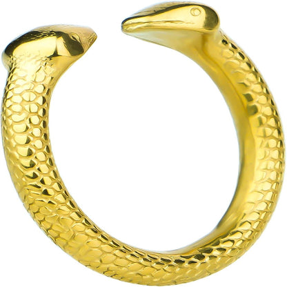 Yemaxコックリング ペニスリング 金属 304ステンレス製蛇頭型の開口設計cock ring アダルトグッズ 男性用 ペニスリングsex toys男性for menペニス リング φ25mmグランスリング防水ペ二スリング温冷プレイ-金色  [アダルト]