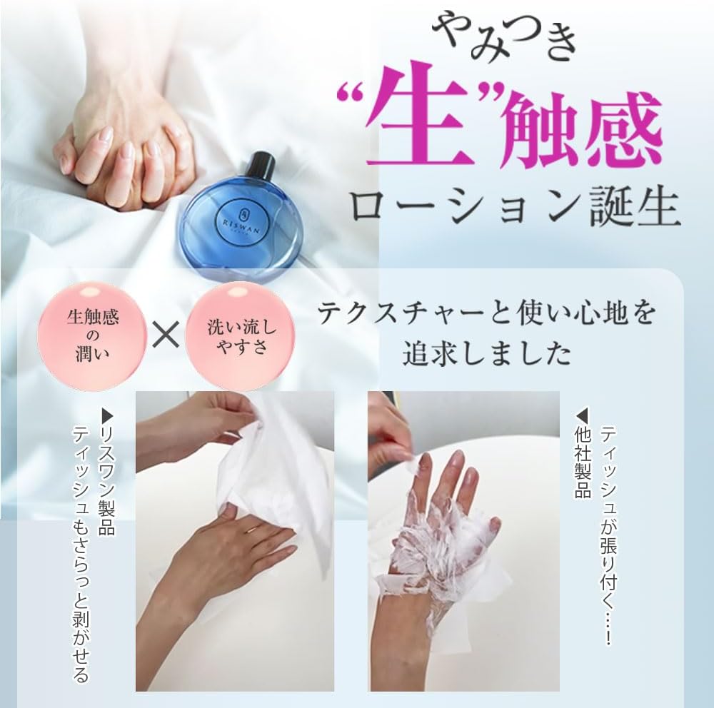 まるで愛液！新感覚！濡れっぱなし愛液ローション！【コラーゲン/ヒアルロン酸配合潤滑ローション】日本製 潤い 性交痛 乾きにくい 潤滑ゼリー リスワン Riswan