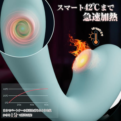 Toycod TaraY バイブ ピストンバイブ 女性用【磁気リモコン付き+５種ピストン+10種振動+8種音波吸引＋加熱機能】吸うやつ 柔らかいシリコン製 生活防水 磁気充電  [アダルト]