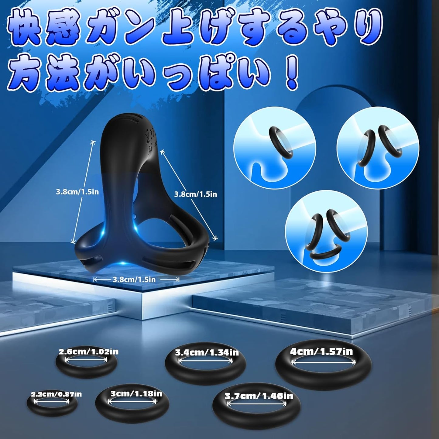 AiFox ペニスリング コックリング ペニスバイブ 10種強力振動 三角リング【竿&玉袋＆根元ロック】締め付け感 ペニス刺激 高弾力 通気性 男性向け カップル神器 シリコン製 防水 USB充電式 大人のおもちゃ アダルトグッズ  [アダルト]