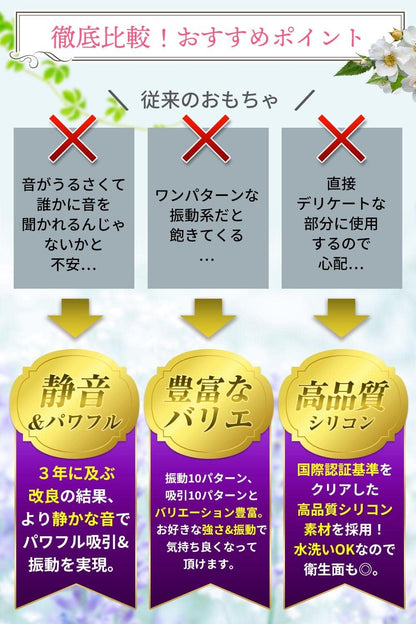 【現役AV女優も絶賛】 吸引バイブ 吸うバイブ 吸うやつ 複数ポインター 電マ 中いき開発 防水 USB充電 女性用 ローター (黒)  [アダルト] Loveluのストアを表示