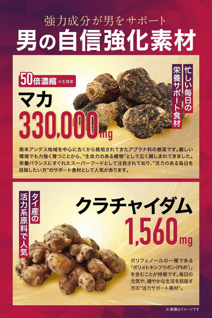 TENACIA 330000 マカ 330,000mg 亜鉛 369mg 栄養機能食品 サプリメント クラチャイダム バイオペリン 筋トレ トレーニング 厳選4種配合 国内製造 3個セット 90日分 PTP個包装