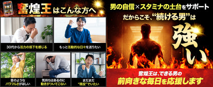 【男の自信】奮煌王 マカ サプリ 亜鉛 シトルリン アルギニン ふんこうおう ペルー産 濃縮マカ 厳選133種 90粒